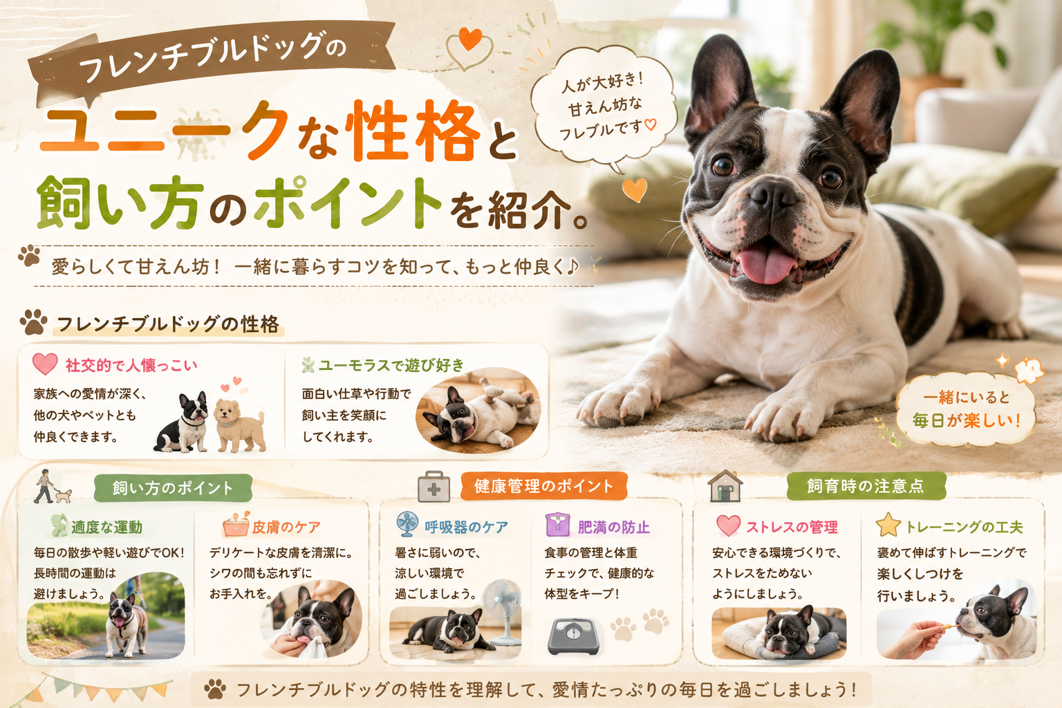 フレンチブルドッグ、飼ってみてわかったユニークな一面